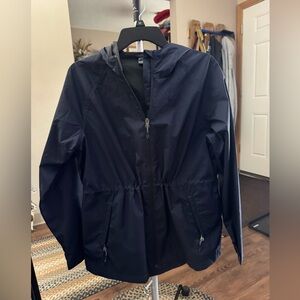 Men's Navy Raincoat with Hood